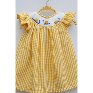 ĐẦM SMOCK VỊT CARO VÀNG
