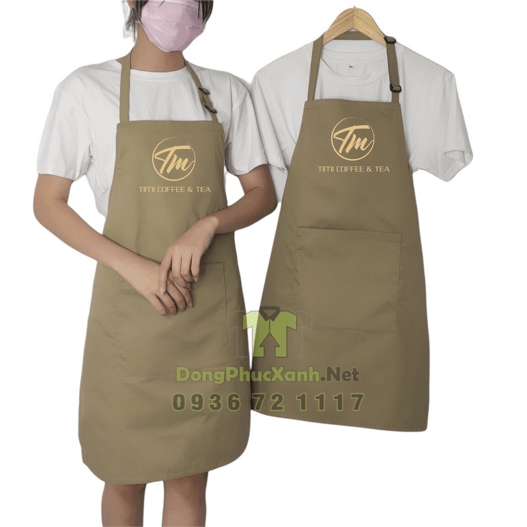 Tạp dề in logo theo yêu cầu May tạp dề đồng phục đẹp