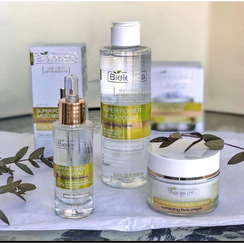 Serum Bielenda Super Power Mezo Skin Clinic Correcting 30ml dưỡng da trắng sáng, căng bóng, mờ thâm