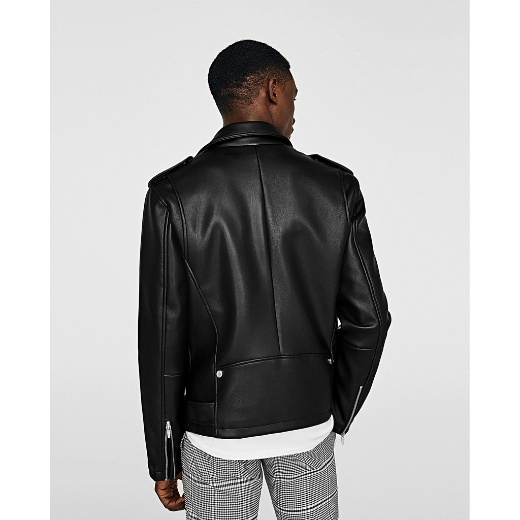 Áo khoác da Zara biker jacket nam auth chính hãng