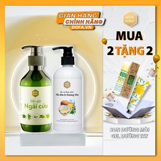 [Chính hãng] Bộ đôi dầu gội ngải cứu và dầu xả dầu dừa Mộc Nhu, hạ gục nấm da đầu nhanh chóng, 300ml, Mua 2 Tặng 2