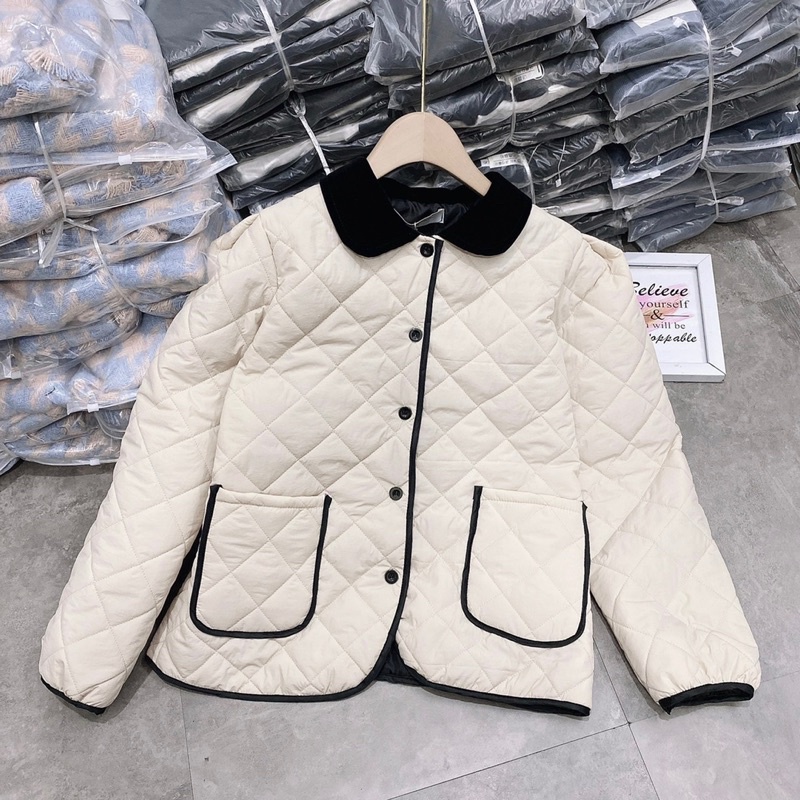 Áo Phao Trám Cổ Nhung Phong Cách Hàn Quốc Siêu Xinh Có Ảnh Thật Kèm Video | BigBuy360 - bigbuy360.vn