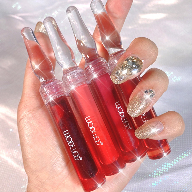 [Hàng mới về] Son bóng chống thấm nước lâu trôi không dính ly hiệu ứng gương thương hiệu WODWOD