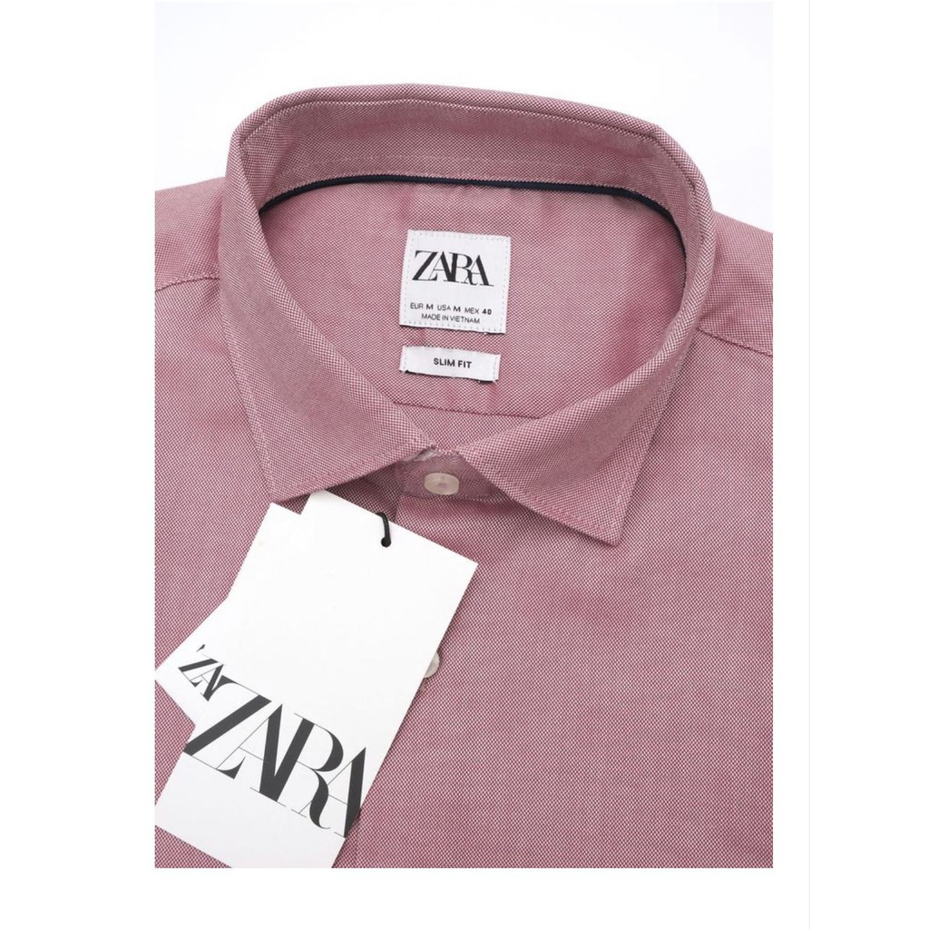 Áo sơ mi nam tay dài ZARA công sở chất vải cotton thoáng mát, form slim fit.