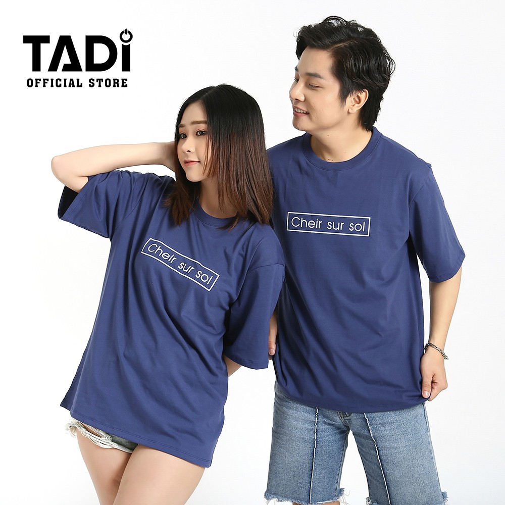 Áo thun Unisex TADI tay lỡ form rộng cổ tròn cho nam nữ Cheir sur Sol đẹp - T26