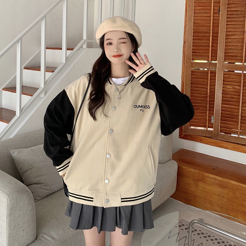 COZOK Áo khoác bóng chày tay dài thời trang