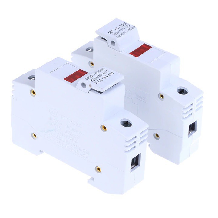 Hàng cao cấp Cầu chì ETEK DC 1000V 16A 32A gắn rail có đèn báo