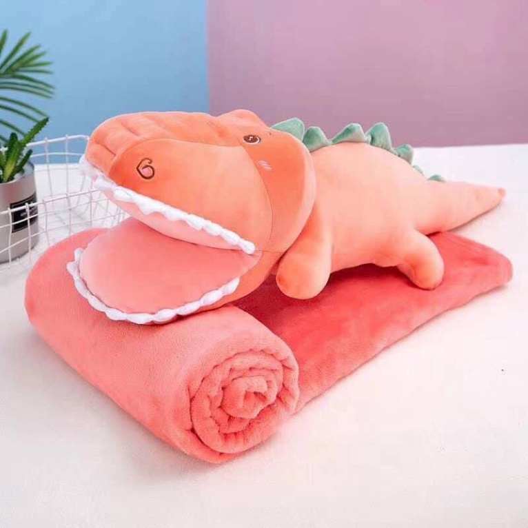 Bộ chăn gối ngủ văn phòng cá sấu 2in1 cute HT0042