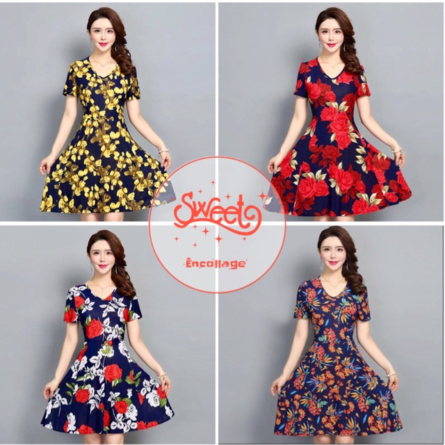 Đầm trung niên big size váy đầm trung niên sang trọng váy đầm cho mẹ | BigBuy360