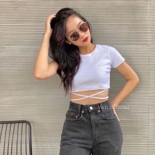 áo croptop quấn eo thun borip
