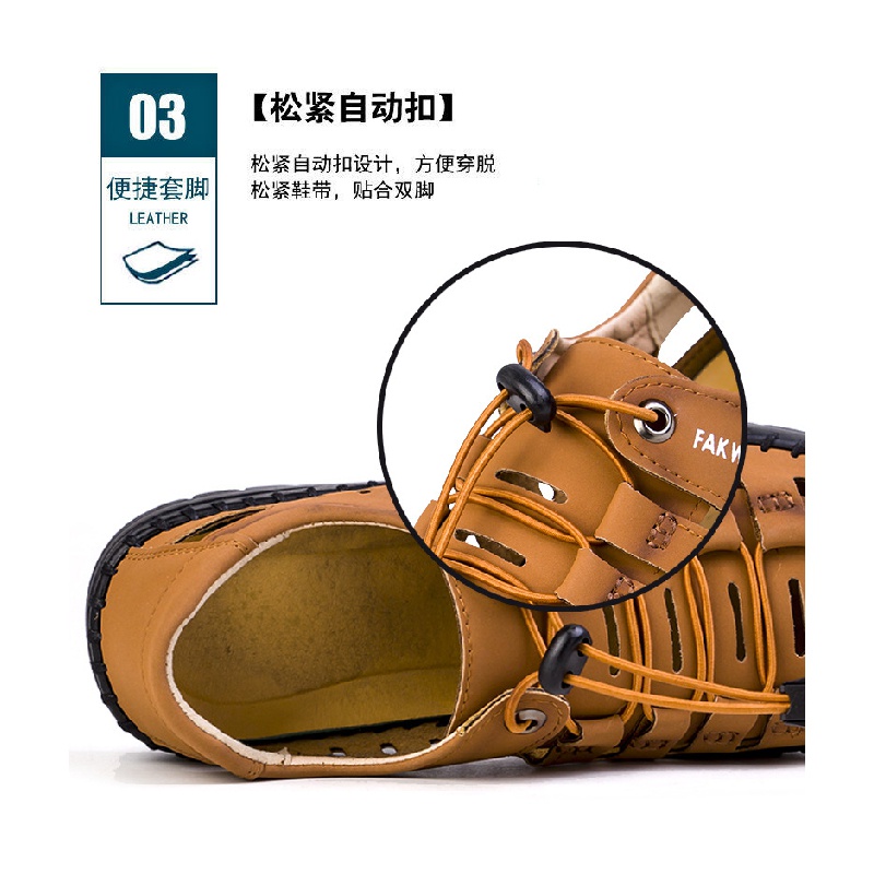 Giày Sandal Da PU Đế Mềm Thoáng Khí Phong Cách Hàn Quốc Thời Trang Mùa Hè Cho Nam