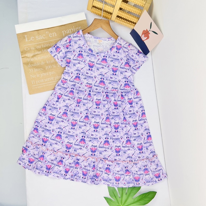 Váy đầm bé gái size đại 9-10 tuổi cotton VNXK Jennie kids thấm hút mồ hôi tốt J476