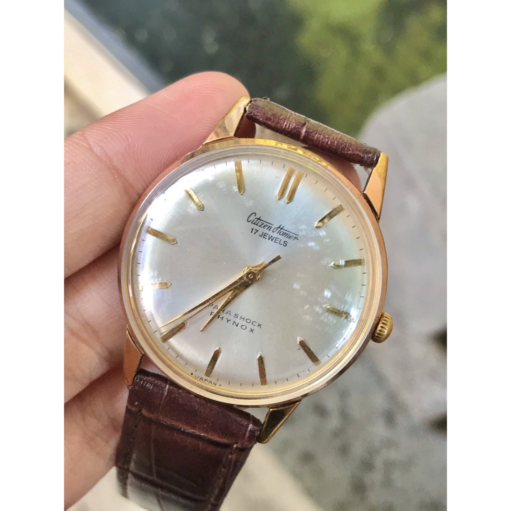 Đồng hồ nữ Citizen Homer cơ lên cót tay, dây da