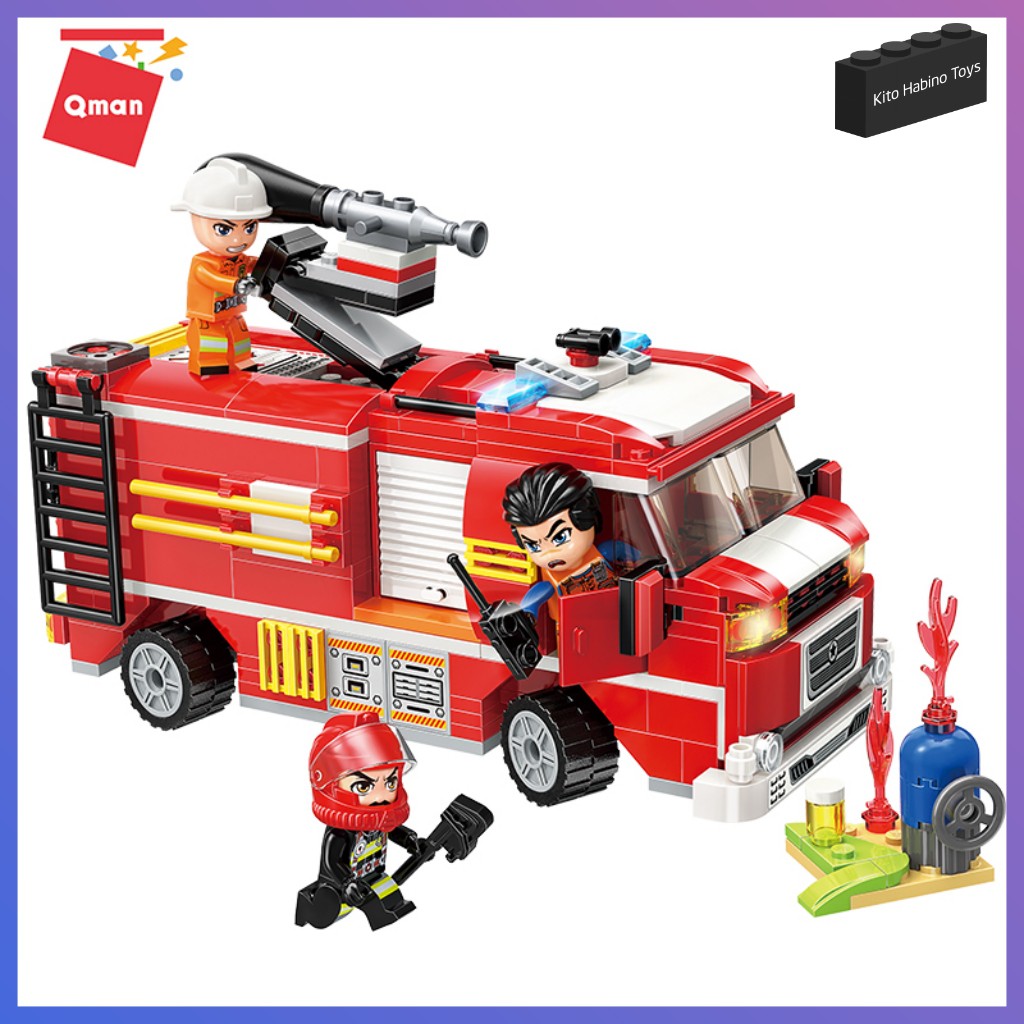 Bộ Lắp Ghép Đồ Chơi Lego Qman 12012 - Xe Ô Tô Cứu Hỏa Thành Phố Mẫu 370 Mảnh Ghép Cho Trẻ Từ 6 Tuổi