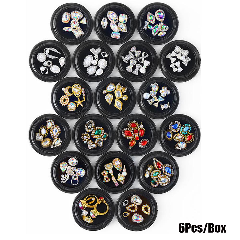 Hộp 24 Loại Hạt Charm Thời Trang Dùng Trang Trí Móng Tay DIY