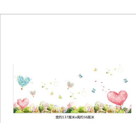 Decal trang trí vườn trái tim cực đẹp