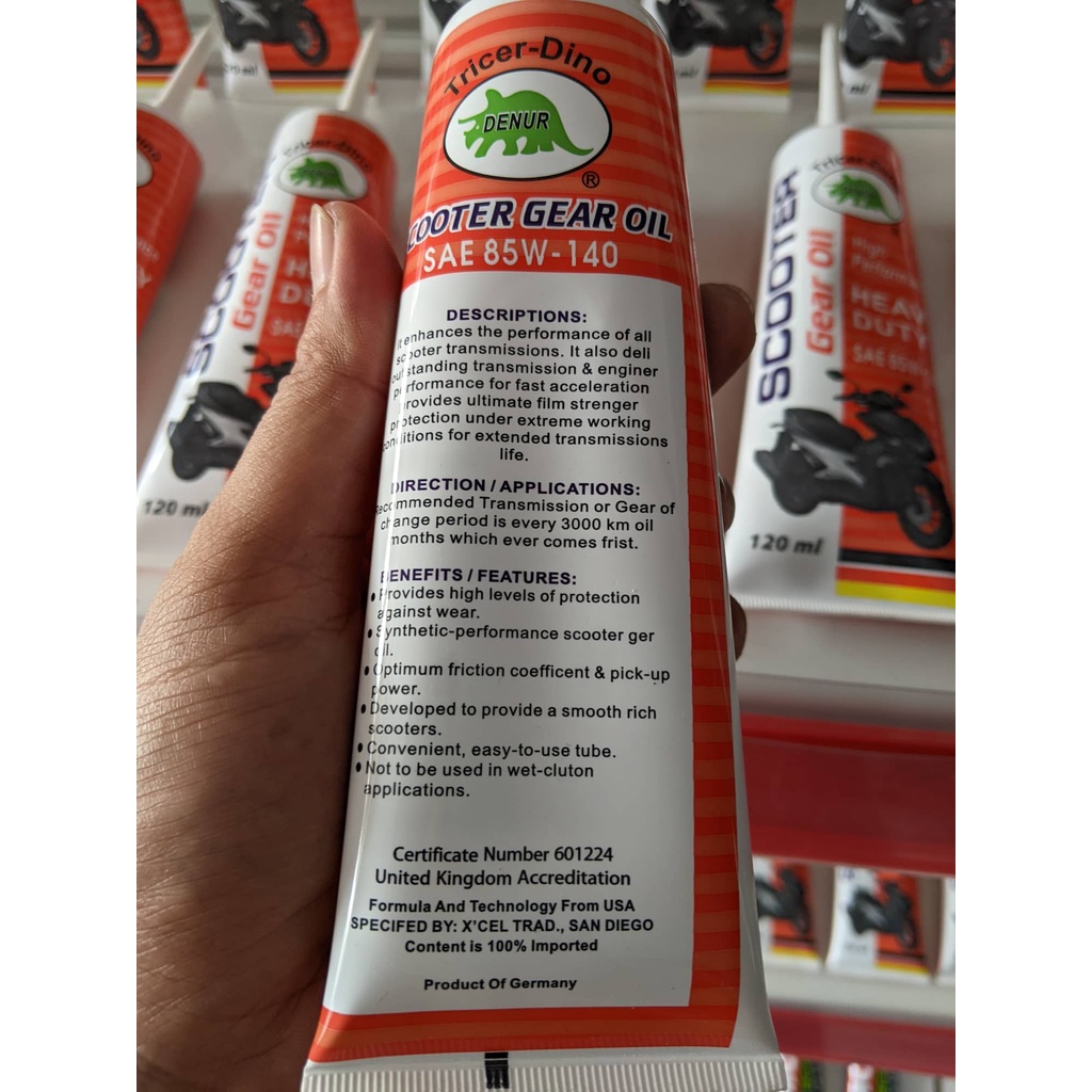 Nhớt láp (nhớt hộp số) xe tay ga DENUR SCOOTER GEAR OIL 85W-140 nhập khẩu Đức