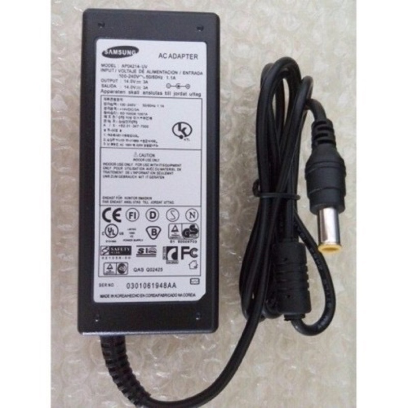Sạc nguồn Màn Hình Samsung 14V-3A, sạc ss 14v, sạc nguồn màn hình LG 12v4A, dây cắm nguồn ss, lg, dây sạc laptop.