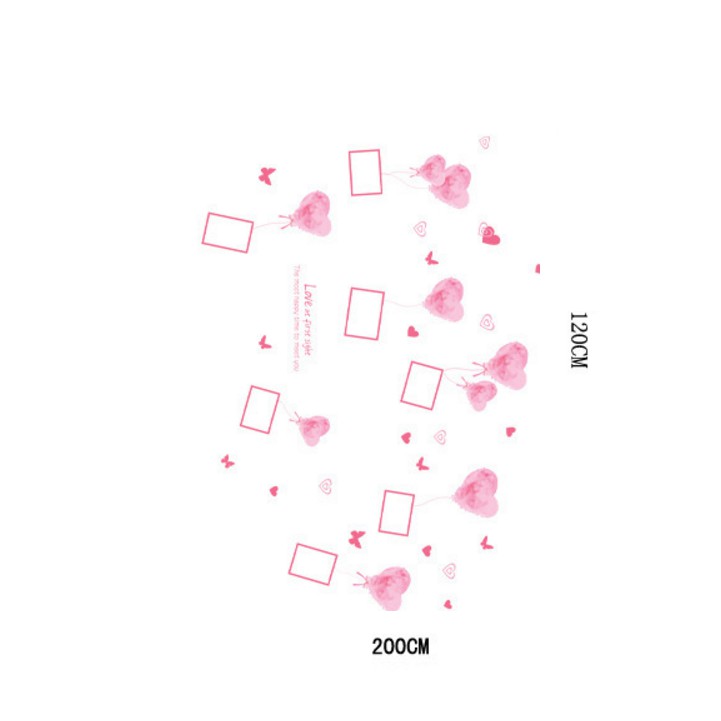 Decal trang trí trái tim và bong bóng