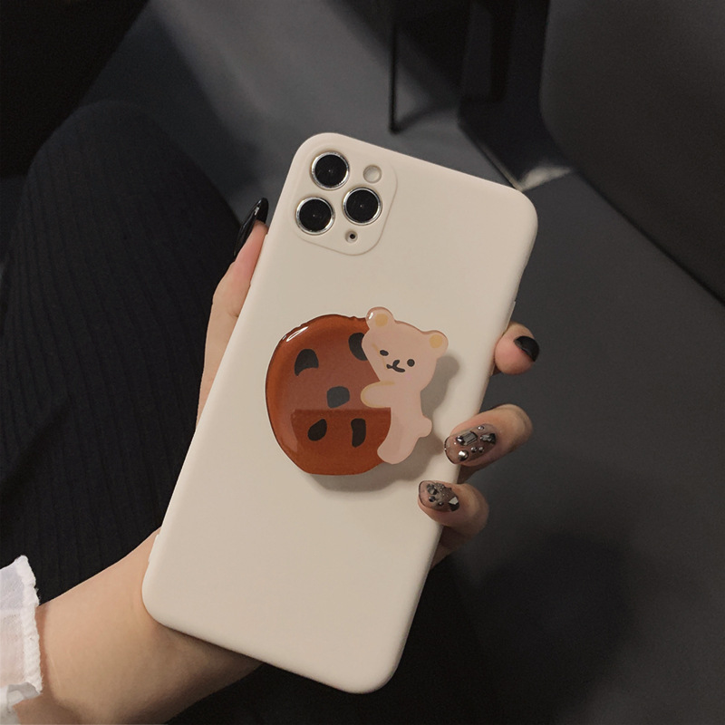 Ốp Điện Thoại Hình Gấu Kèm Nhẫn Móc Ngón Tay Cho Iphone 11 Pro X Xr Xs Max 8 7 Plus Se2020