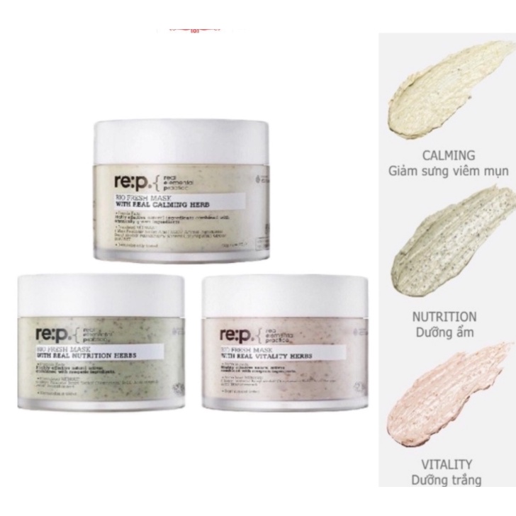 Mặt Nạ Đất Sét Re:p Hoa Cúc Giảm Viêm Cho Da Nhạy Cảm 130g Bio Fresh Mask With Real Calming Herbs