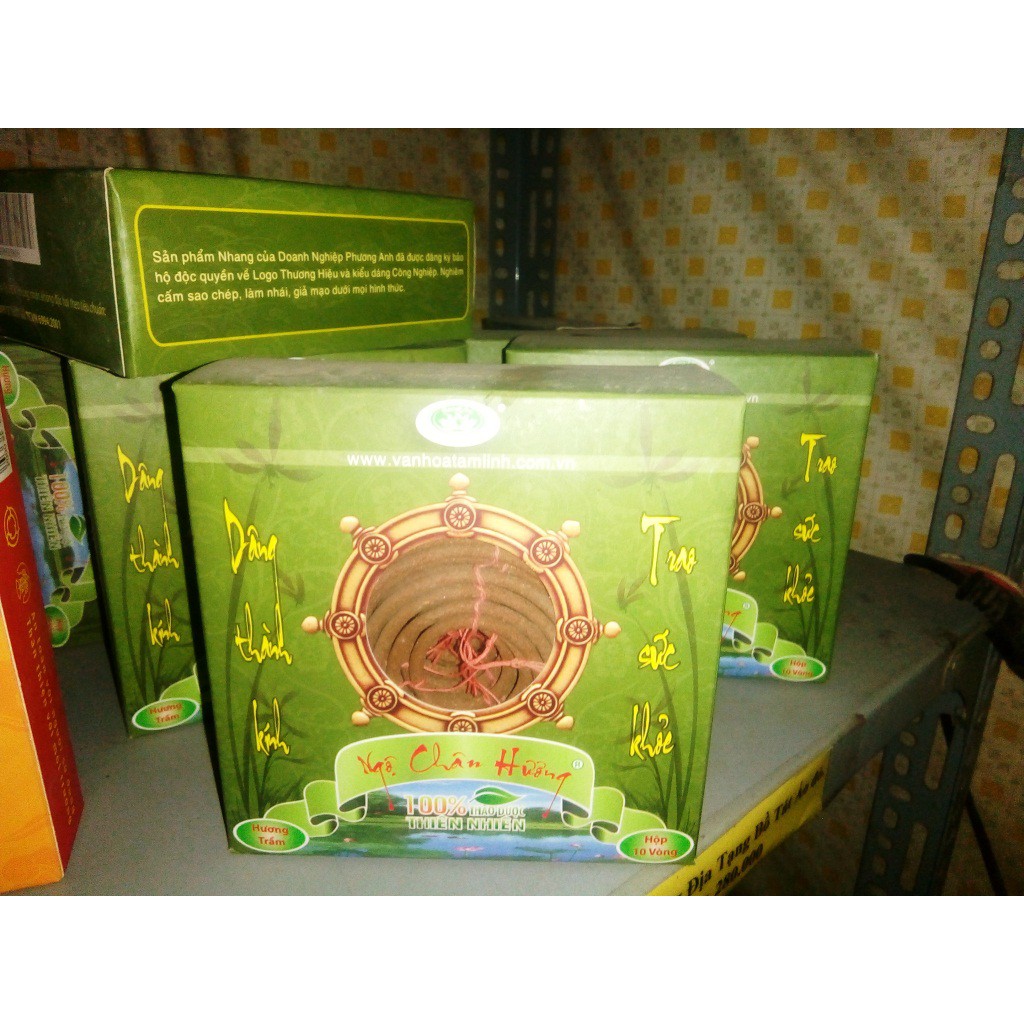 Hương vòng thảo dược Ngộ Chân hương (Hương sạch không hóa chất) - Hộp 10 vòng loại to