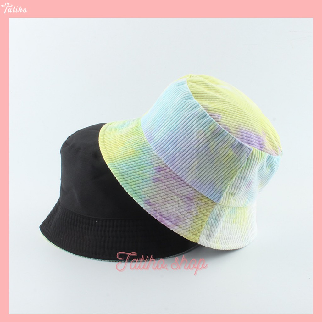 [Hàng Xịn, Giá Tốt] Nón Bucket (Mũ Trơn) Cao Cấp Unisex Màu Loang Phong Cách Hàn Quốc - Chất Liệu Cotton - Mã NV005