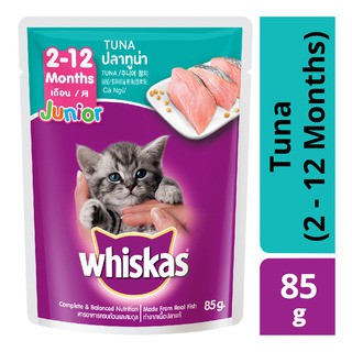 Whiskas Junior - Sốt Pate cho mèo con vị cá ngừ túi 85g