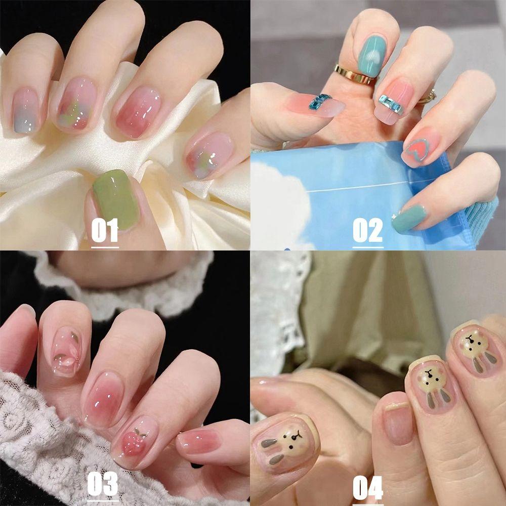 NIUYOU Hộp 24 Móng Tay Giả Đầu Tròn / Vuông Trang Trí Nghệ Thuật