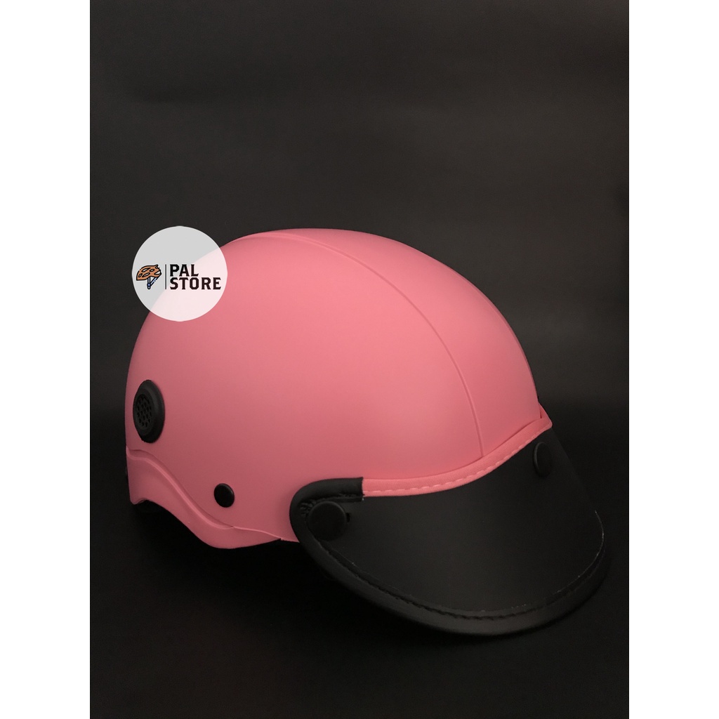 Mũ bảo hiểm Napoli sơn nhám màu Hồng dâu - [Freeship]