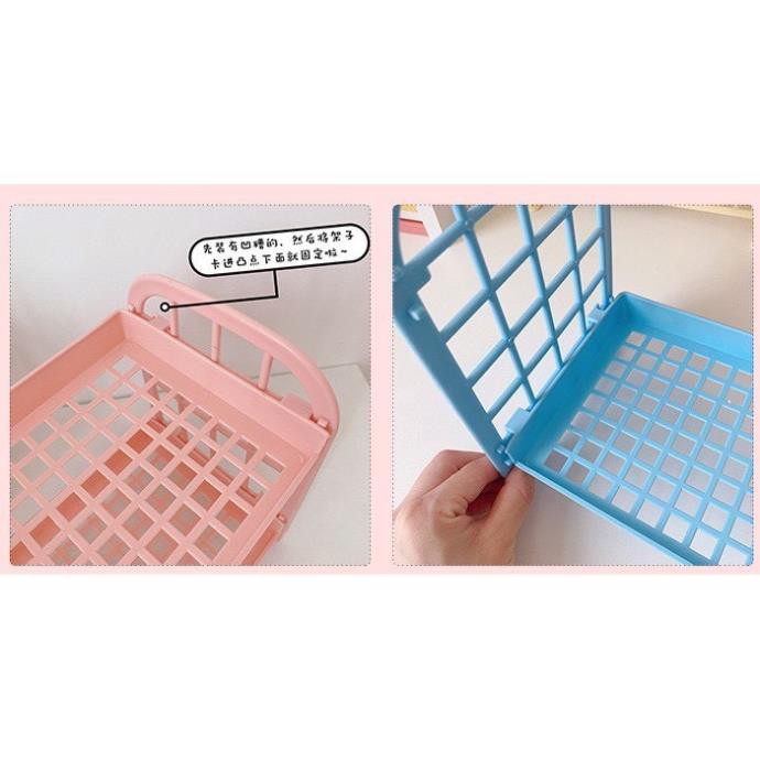 🌈 Kệ nhựa mini 2 tầng🌈  để đồ dùng học tập trang trí bàn học phong cách Hàn Quốc - KỆ NHỰA TIỆN LỢI🍄