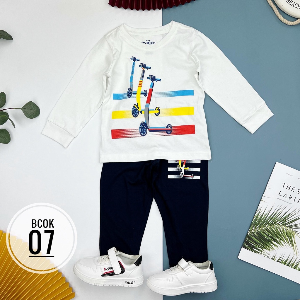 Bộ bé trai LITIBABY dài tay, chất cotton, size 2, 3, 4, 5, 6, 7 tuổi