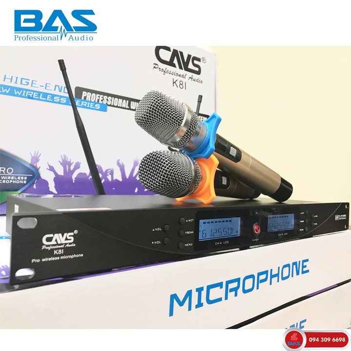 [Chính hãng CAVS] Micro không dây cao cấp CAVS K8I, mic hát không dây dành cho dàn karaoke gia đình, tính năng tự ngắt