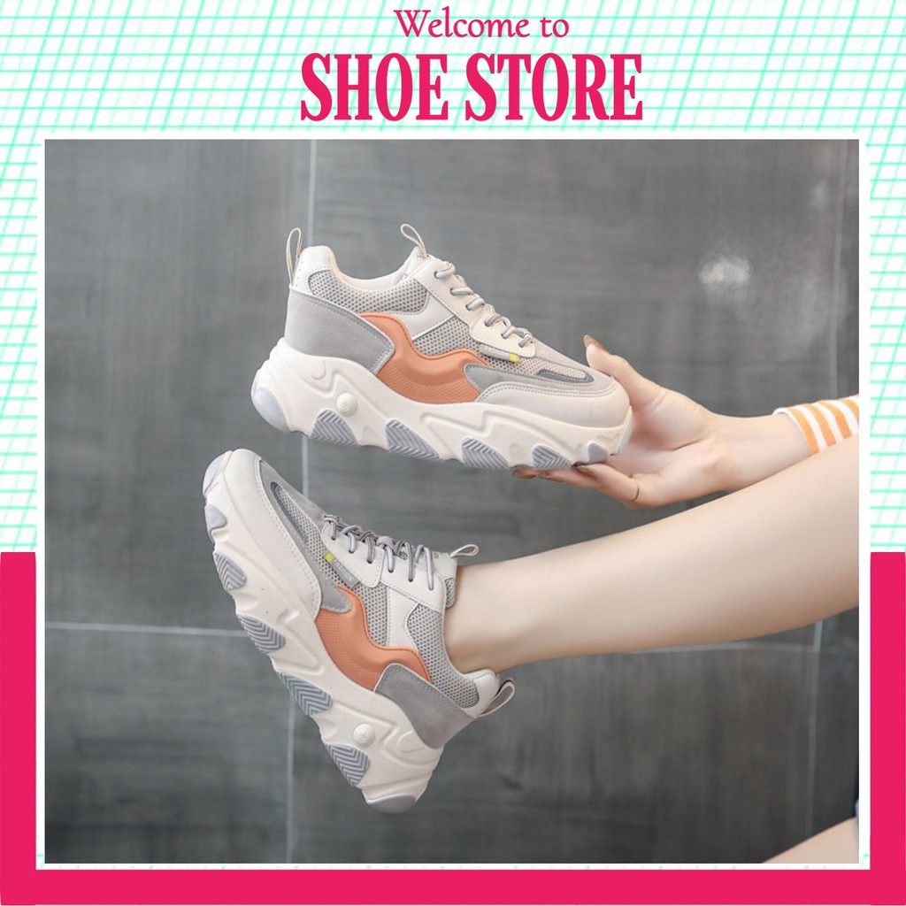 Giày Sneaker Nữ 💖FREESHIP💖 Giày Thể Thao Phối Màu- Giày Nâng Chiều Cao 3cm