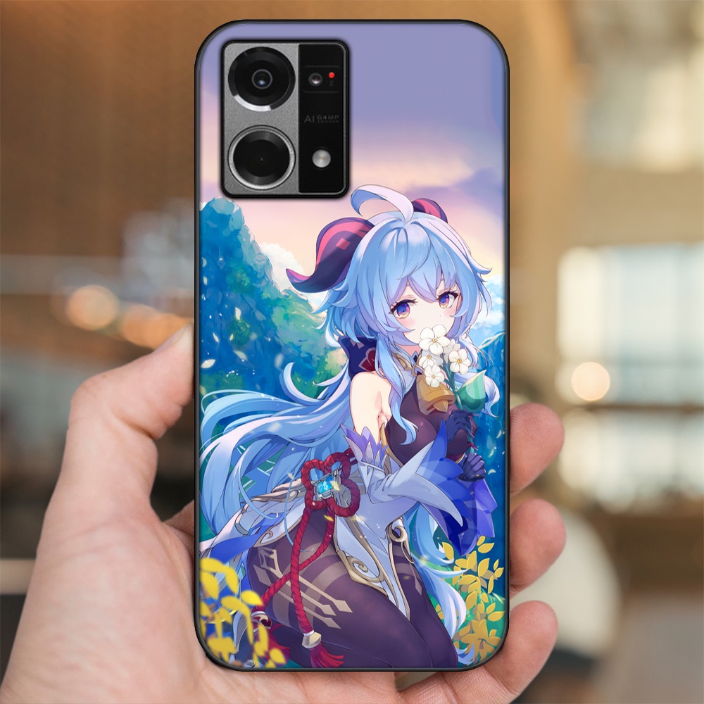 Ốp lưng Oppo Reno 7 4G viền đen in hình Ganyu Genshin Impact