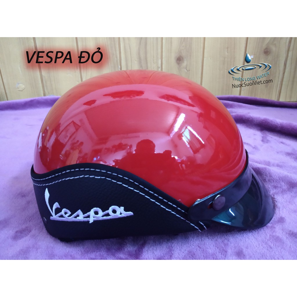 Nón Bảo Hiểm Vespa Nửa Đầu - Mũ Bảo Hiểm Nam Nữ Chất Lượng Freesize