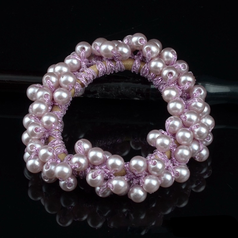 Dây Cột Tóc Đính Hạt Ngọc Trai Đơn Giản Phong Cách Hàn Quốc Cho Nữ