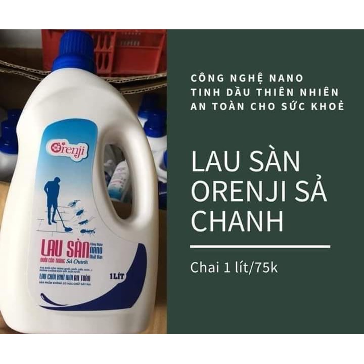 Nước lau sàn đuổi côn trùng, diệt khuẩn an toàn cho em bé -cồng nghệ Nano Nhật Bản Orenji 1L hcm