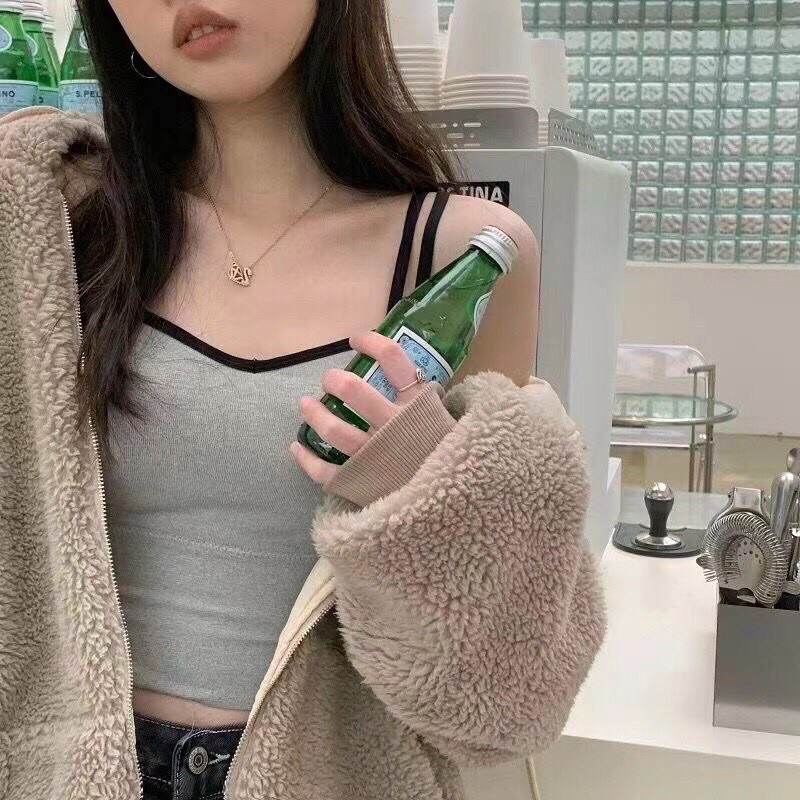 Áo bra croptop dây kép cotton dáng dài mã 429