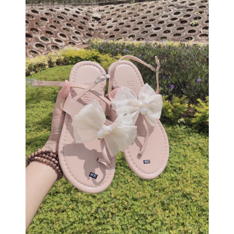 Dép Nữ - Sandal Nơ Hồng - Trẻ Trung, Màu Xinh Xắn