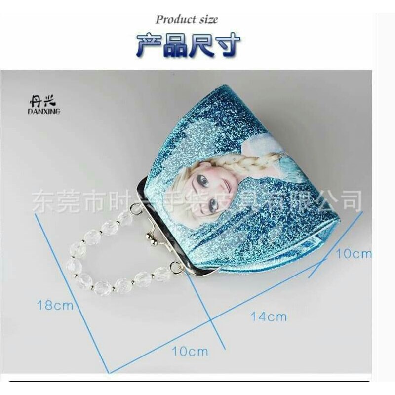 Túi elsa cho bé chuẩn hãng kèm quai ngắn đính hạt siêu xinh