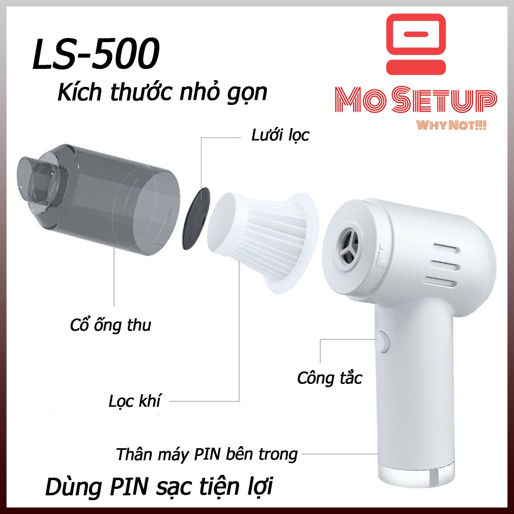 Máy hút bụi cầm tay mini không dây đa năng lực siêu mạnh sử dụng hút bụi ô tô, vệ sinh máy tính bàn làm việc