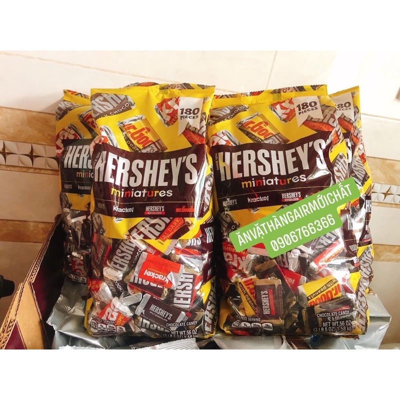 Socola Hershey’s Miniatures Mỹ Gói 180 Viên - 1.58 kg