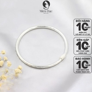 Lắc tay bạc nữ khóa chốt viền phay bạc 925 thời trang phụ kiện trang sức nữ Miêu Bạc L400389