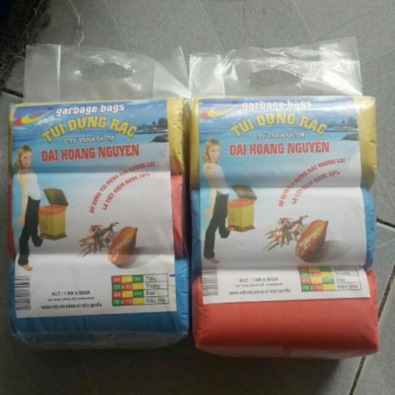 Túi rác 3 cuộn 1kí size tiểu, trung ,đại, Đại Đại loại dai và dày