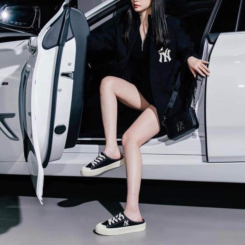 🍄Giày Sục Nữ NY Thêu, Sục Thể Thao MLB Đạp Gót Đế 3 Phân Siêu HOT 2022🌸