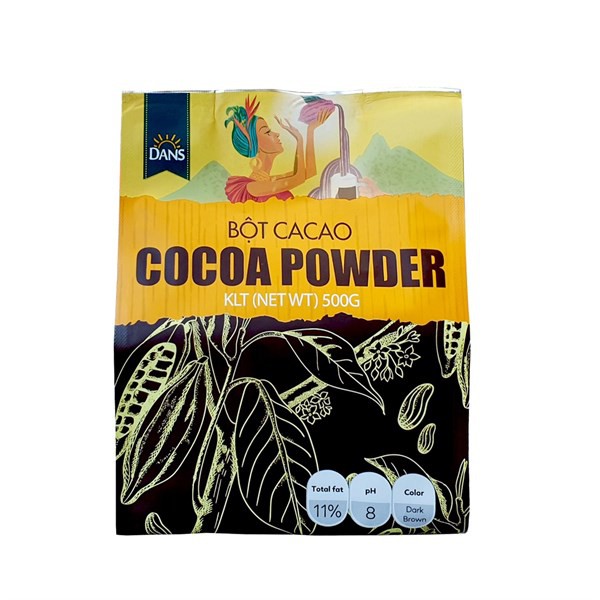 Bột Cacao Dans nguyên chất 500g - Nguyên liệu pha chế CLOUDMART