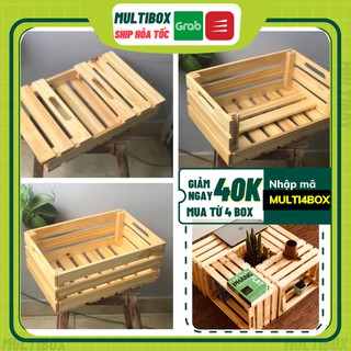 [XÃ KHO] Thùng Gỗ Pallet Lắp Ráp MultiBox, Hộp Gỗ Thông Đa Năng Gấp Gọn Thông Minh Làm Bàn Trà, Kệ Trang Trí