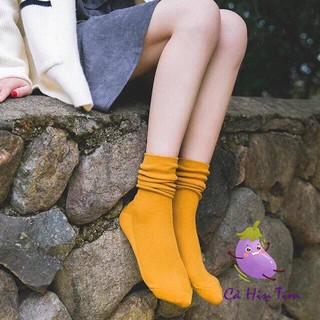 Tất Nhún Hàn Quốc Ulzzang, Tất cổ dài cao cấp Vintage TAT002