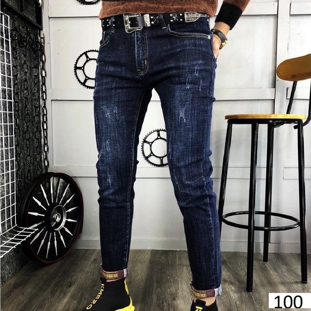 Quần Jean Nam Chất Bò Màu Xanh Trơn Cao Cấp Co Dãn Phong Cách Thời Trang T&L store ms603 | BigBuy360 - bigbuy360.vn